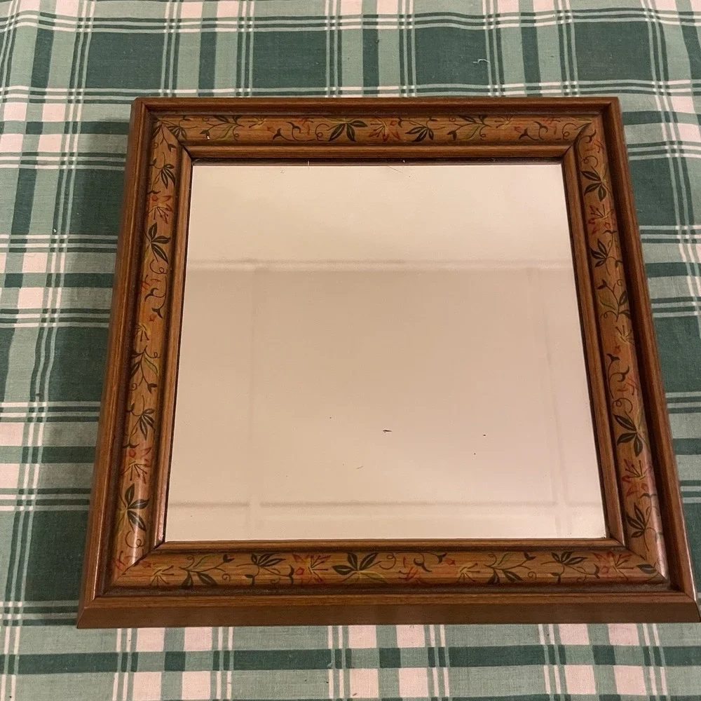 Vintage Home Interiors Floral Framed Mirrors Set of 2 Wall Decor 7.5